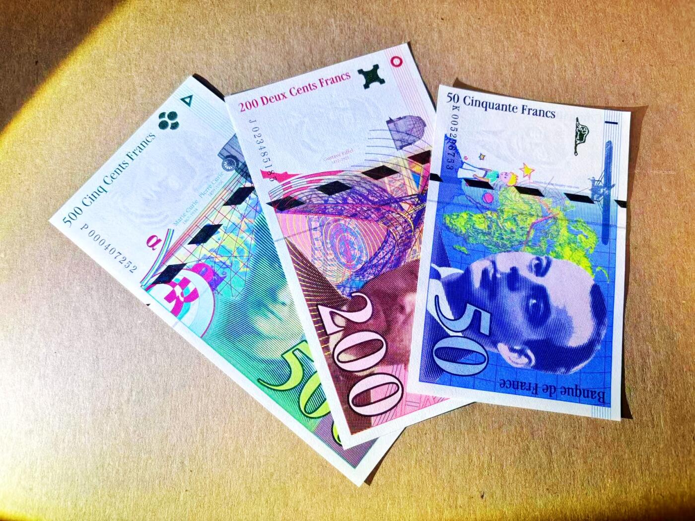 【Blue Auction】世界纸币精拍第788期——18级TOP拍卖/信誉/品质/专业/高效💫 【一组3张】法国 1993-96年50-500法郎 UNC- 