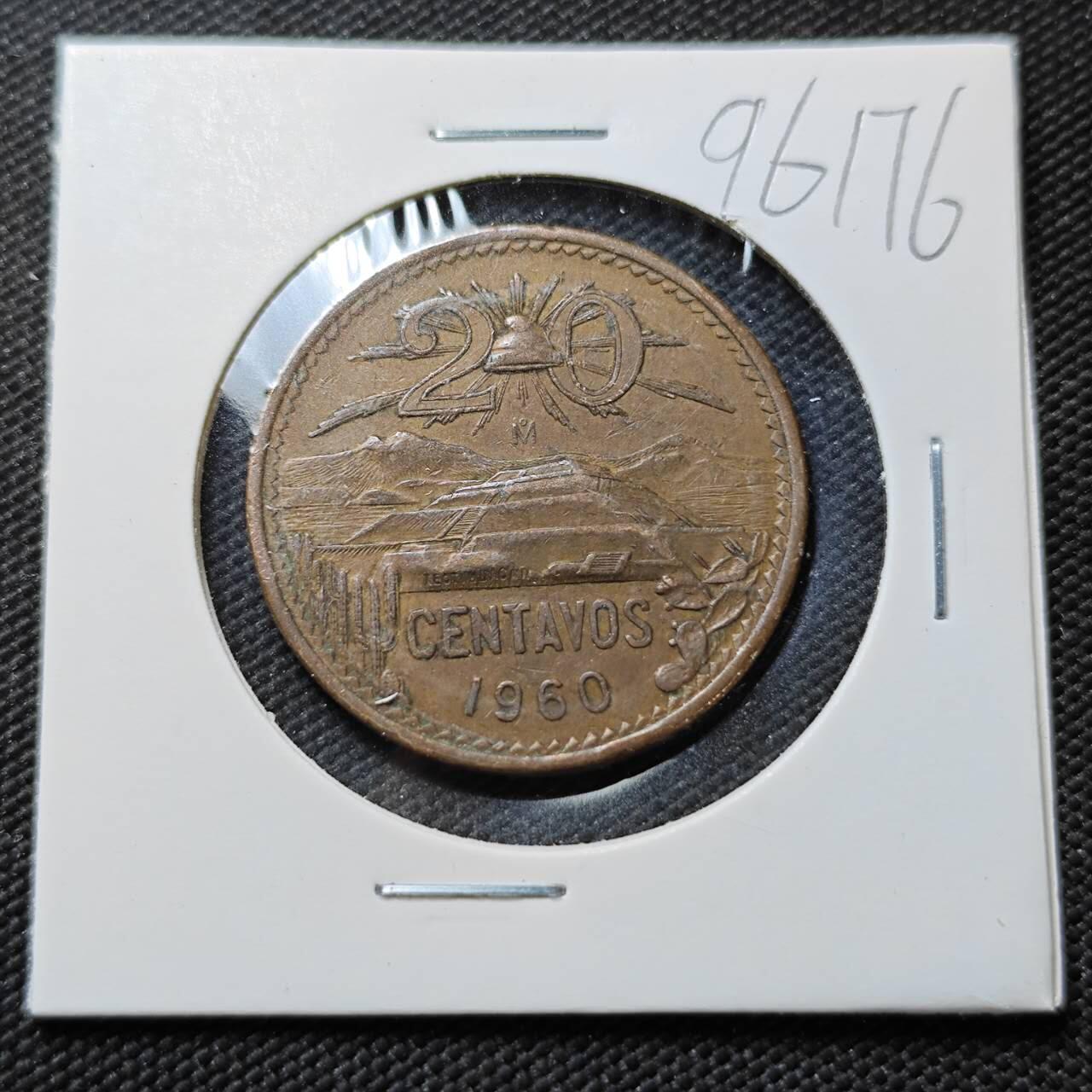 KK钱币收藏小铺  第396期  2月预留时间 周末发货  1960墨西哥20分