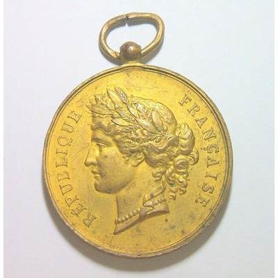 法国1893年 谷物女神高浮雕精制大镀金章 光边 45MM 法国1893年 谷物女神高浮雕精制大镀金章 光边 45MM