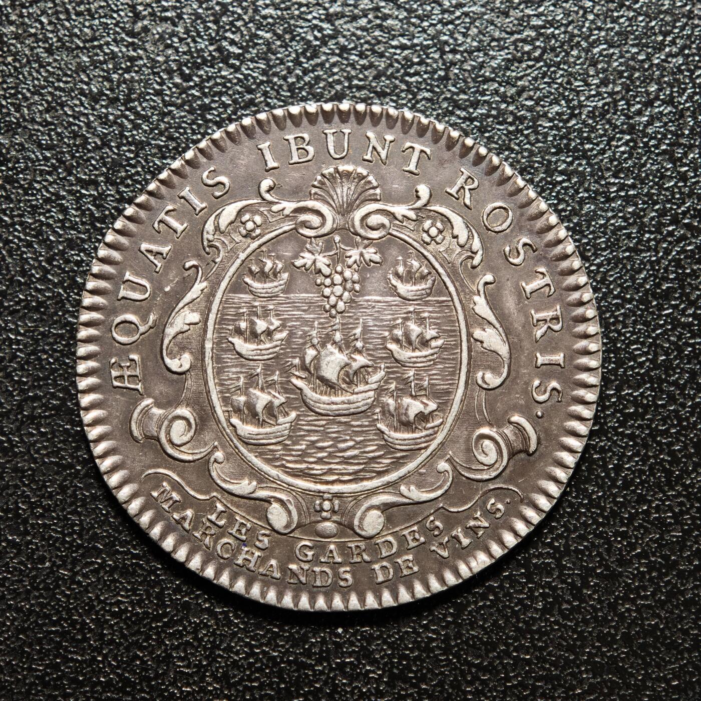 【德藏】世界币章拍卖第166期（拍品征集中~欢迎藏友联系） 19世纪 法国巴黎葡萄酒商会代用币银章 直径约：29.6mm；重约：7.3g