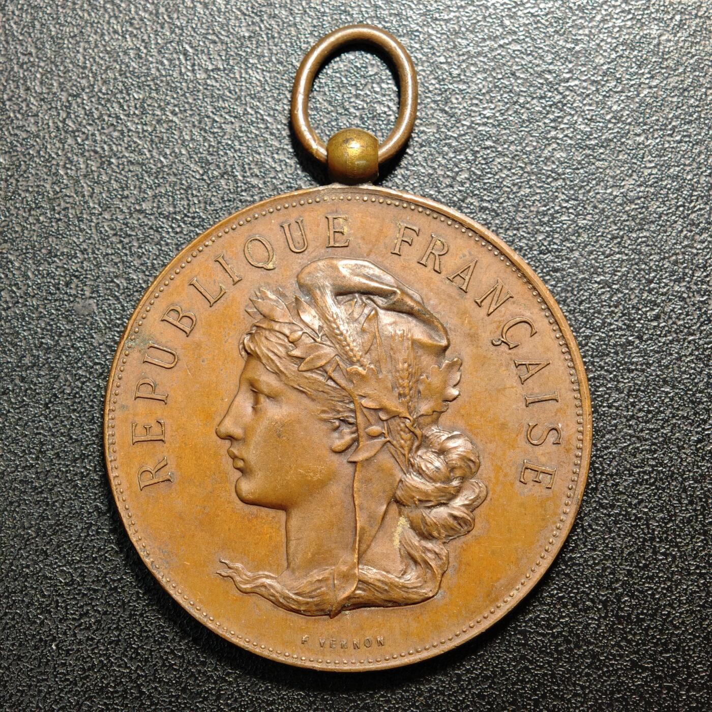 【德藏】世界币章拍卖第166期（拍品征集中~欢迎藏友联系） 20世纪初 法国第三共和国加来海峡中央农业协会奖章纪念铜章 直径约：46.9mm；重约：42g