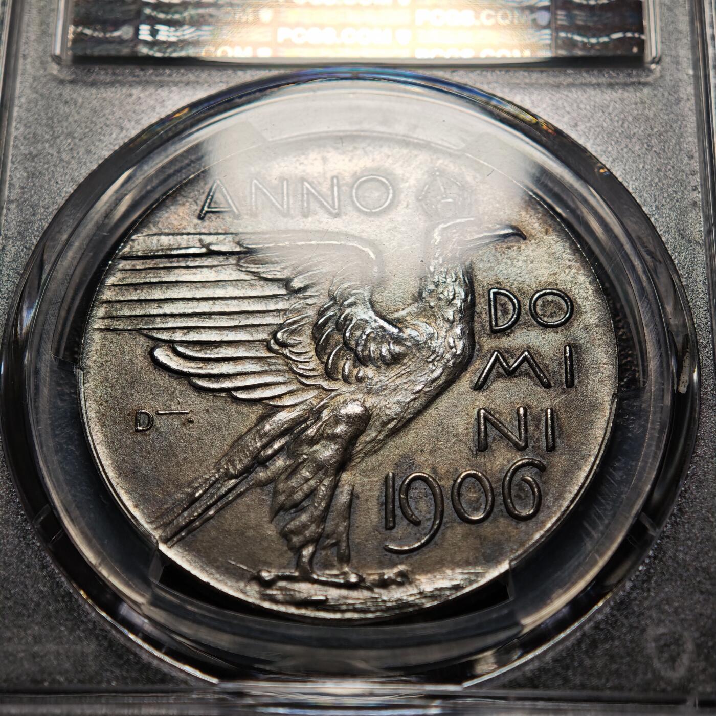 【德藏】世界币章拍卖第166期（拍品征集中~欢迎藏友联系） 1906年 德国慕尼黑第15届德意志联邦射击节纪念银章 PCGS SP64 原味包浆