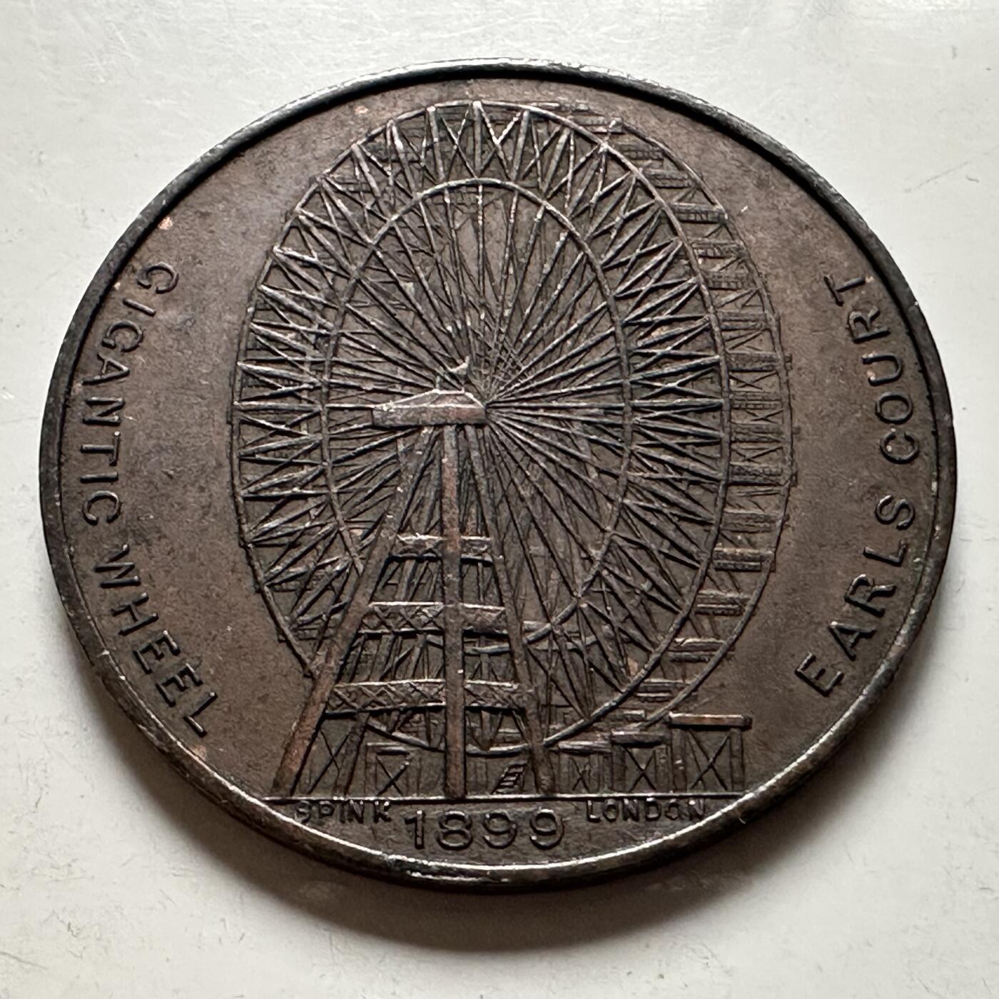 🌹外币初藏🌹🐯2026年第22场  每周二四六晚8️⃣点 接代拍 英国1899年伦敦伯爵宫摩天轮一便士代币 名誉品