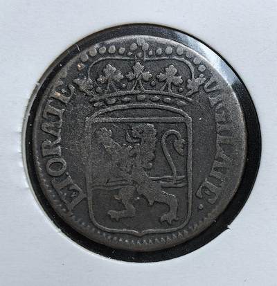 外国优质老铜币银币，正月十二晚九点倒数截拍，满百包邮可寄存，持续收拍 - 荷兰1741年上艾瑟尔省铜币，正面为荷兰纹章与省名，背面标注 “OVER YSSEL” 与年份。发行于荷兰共和国时期，是地方自治体发行的流通辅币，见证了荷兰黄金时代后地方分权的货币体系。