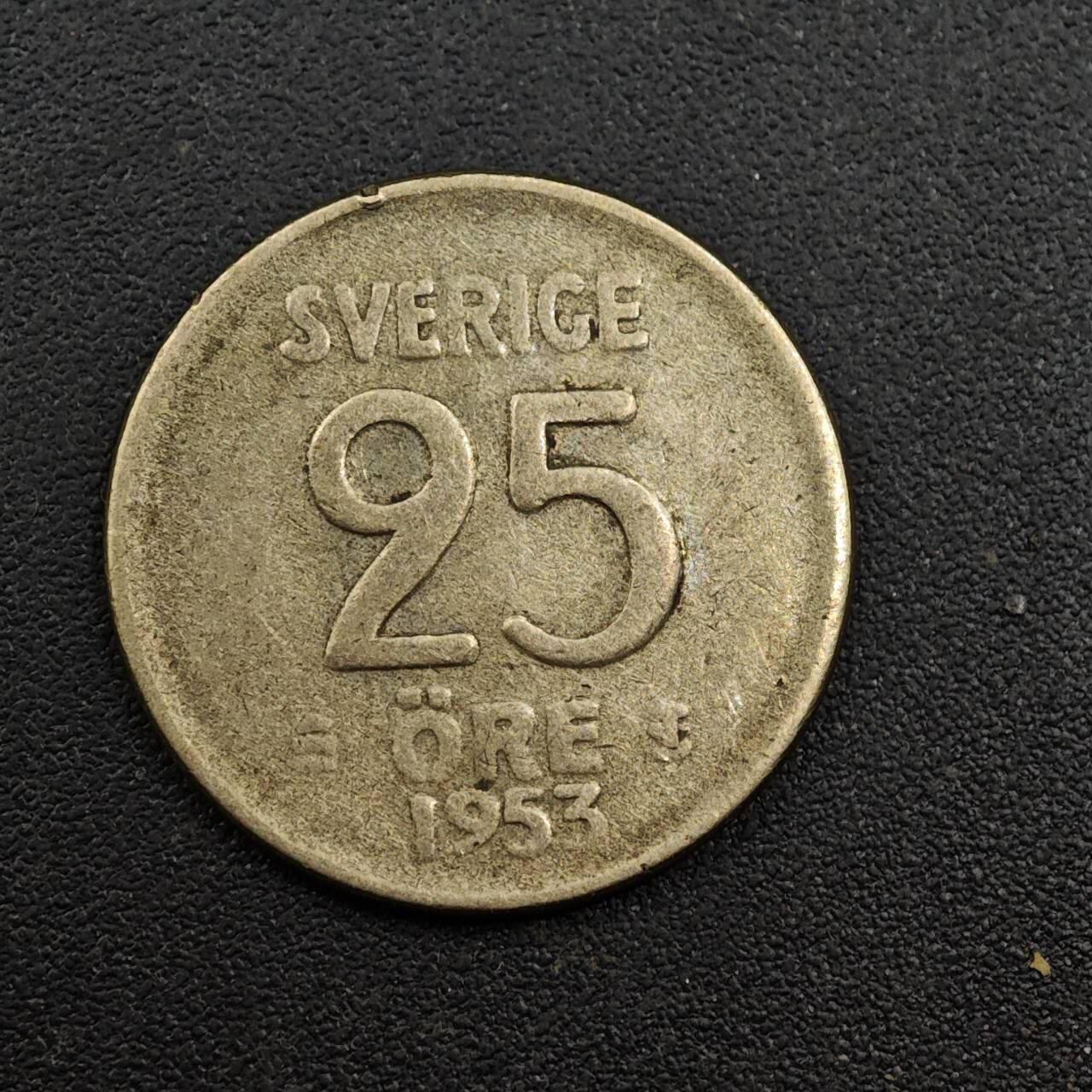 【淘币小摊】实时拍第八百七十一拍   散币银币场    每周一统一发货 瑞典1953年25欧尔银币