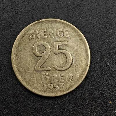 【淘币小摊】实时拍第八百七十一拍   散币银币场    每周一统一发货 - 瑞典1953年25欧尔银币