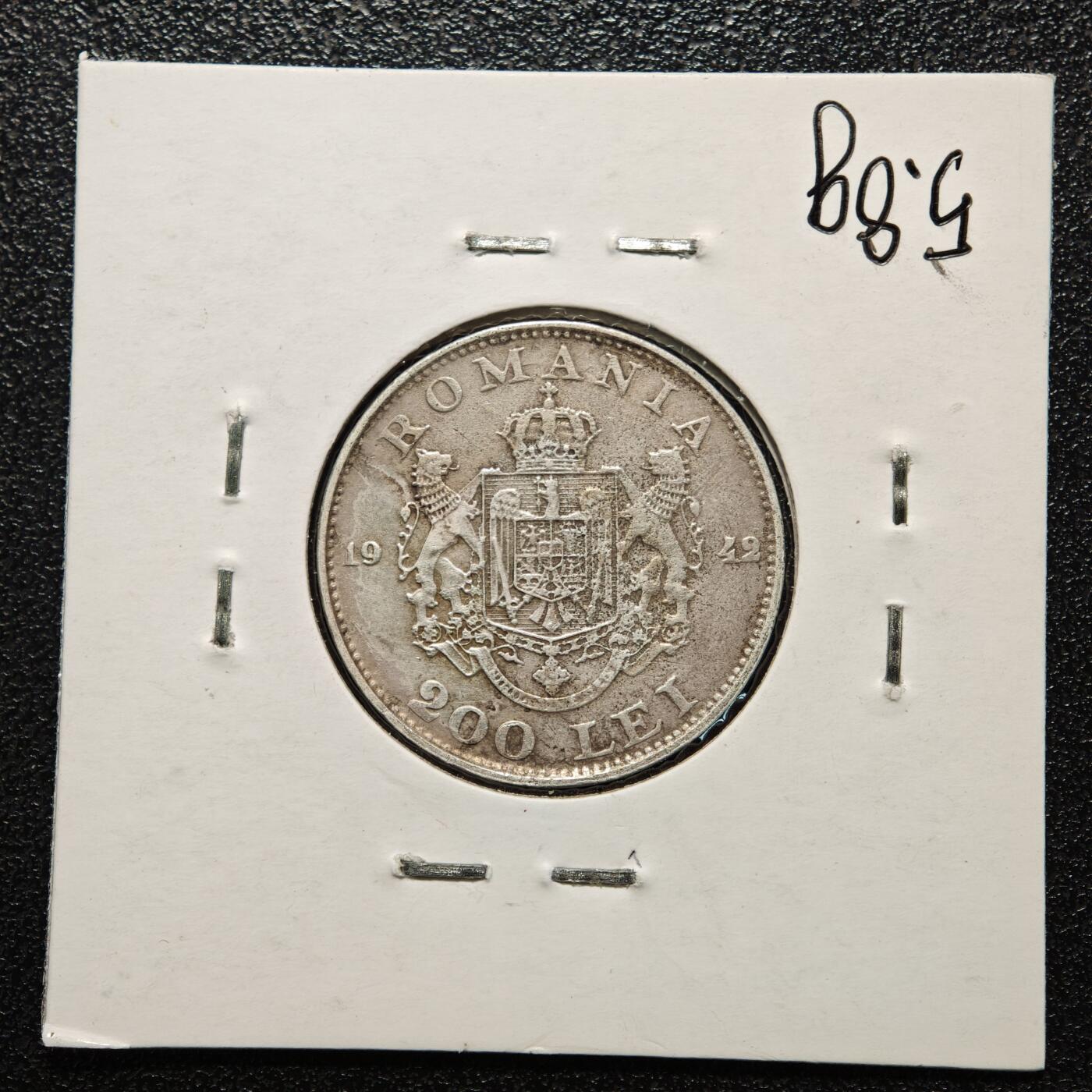 【德藏】世界币章拍卖第166期（拍品征集中~欢迎藏友联系） 老藏家集藏系列之- 3枚一组 1960年 葡萄牙5埃斯库多银币 800银 及 1942年 罗马尼亚200列伊银币 835银 及 1915年 葡萄牙10分银币 835银 入册20余年·附有当年购入价