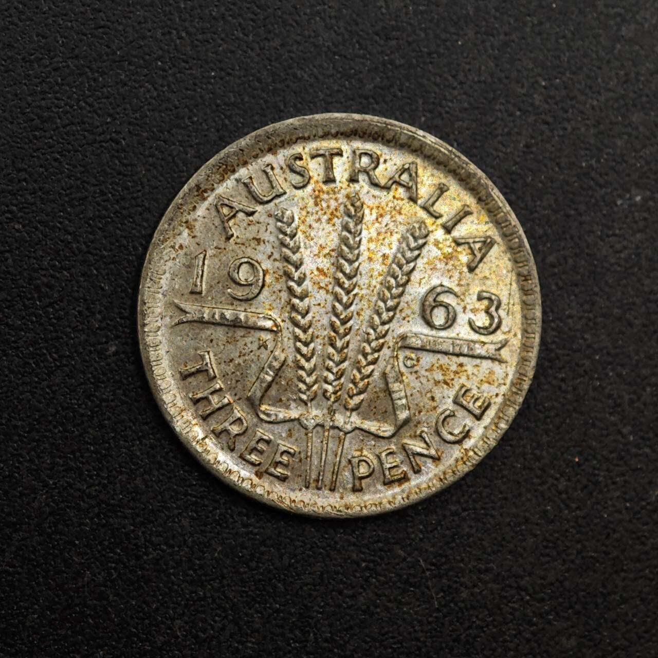 【淘币小摊】实时拍第八百七十一拍   散币银币场    每周一统一发货 澳大利亚1963年3便士银币