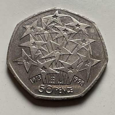 🌹外币初藏🌹🐯2026年第22场  每周二四六晚8️⃣点 接代拍 - 英国1998年50便士纪念币