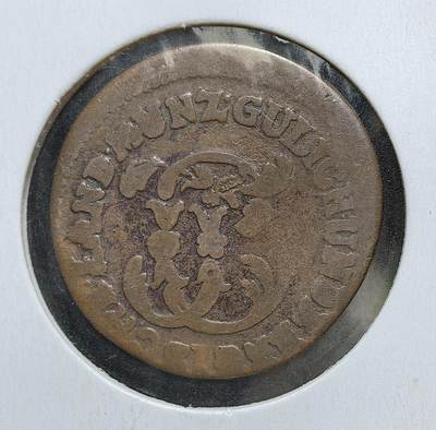 外国优质老铜币银币，正月十二晚九点倒数截拍，满百包邮可寄存，持续收拍 - 神圣罗马帝国尤利希 - 贝格公国1786 年 1 斯图伯（Stuber）铜币，币文 “LANDGRAUNZ GULICHAUD” 即 “尤利希 - 贝格领地造币厂”。它是邦国割据时期的地方货币，见证了德国统一前的币制碎片化历史。