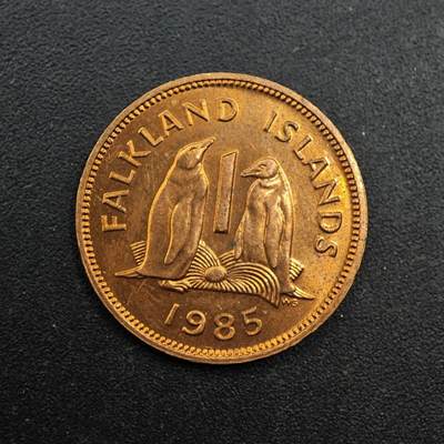 【淘币小摊】实时拍第八百七十一拍   散币银币场    每周一统一发货 - 福克兰1985年1便士企鹅铜币