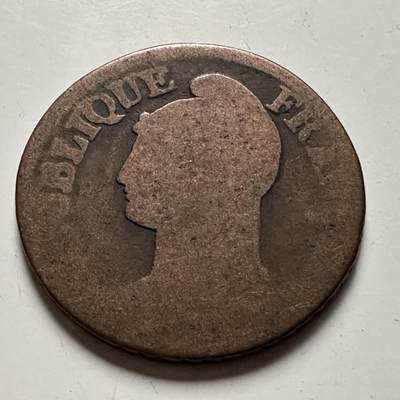 🌹外币初藏🌹🐯2026年第22场  每周二四六晚8️⃣点 接代拍 - 法国第一共和国5分铜币，玛丽安娜头像，直径约28mm