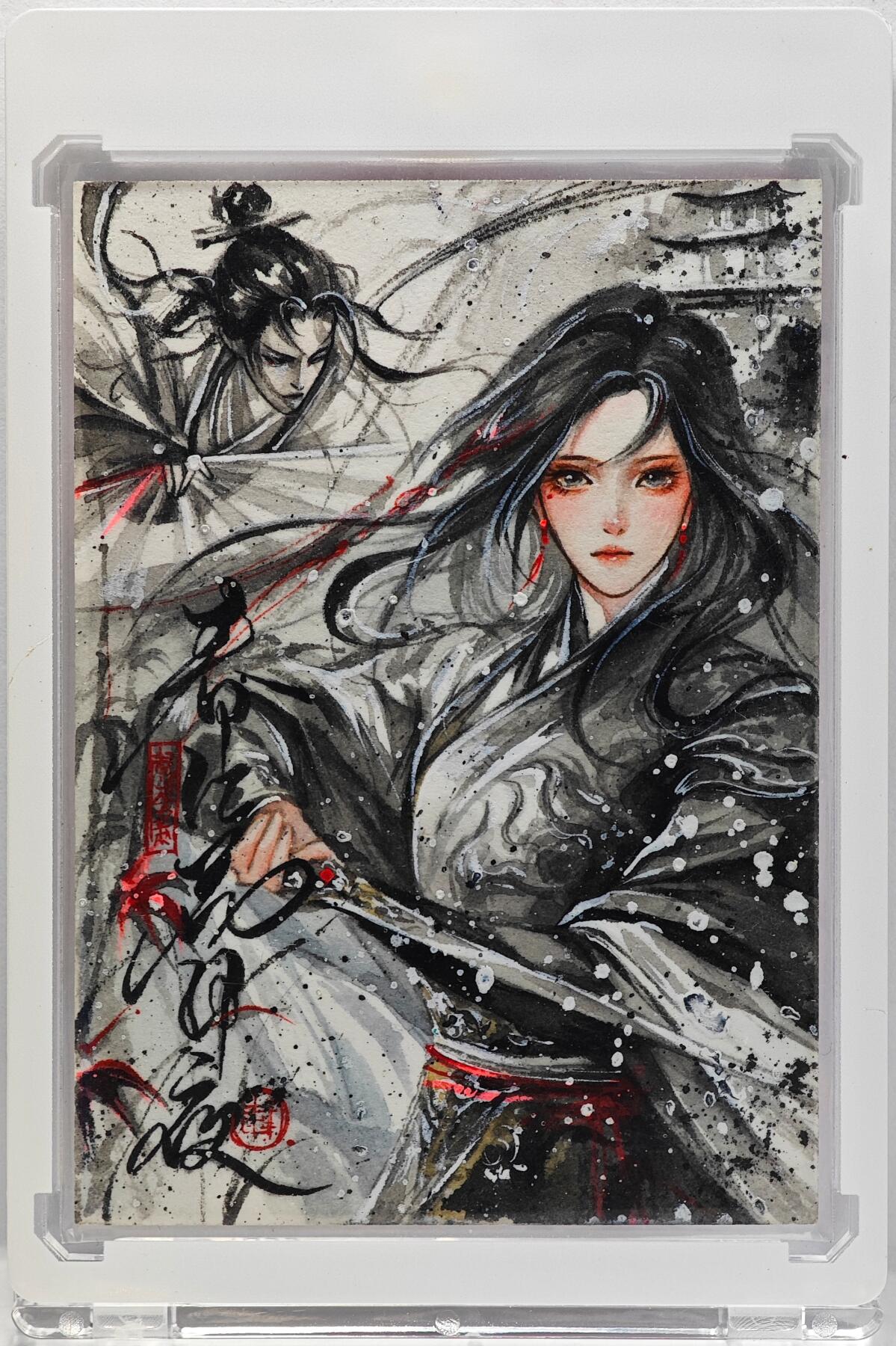 白泽拍卖卡牌手绘专场第33期（去岁千般皆如愿 今年万事定称心） 2025 西瓜艺术手绘卡 女侠  花生汤圆亲签 卡砖封装