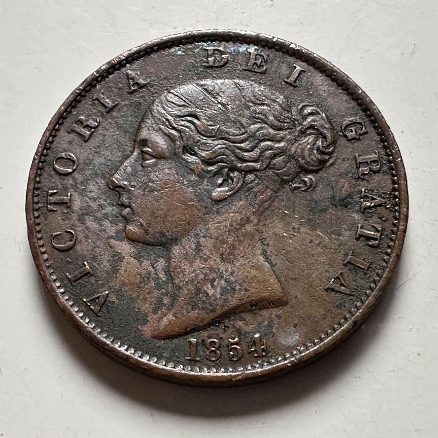 🌹外币初藏🌹🐯2026年第22场  每周二四六晚8️⃣点 接代拍 英国1854年维多利亚1/2便士 半便士