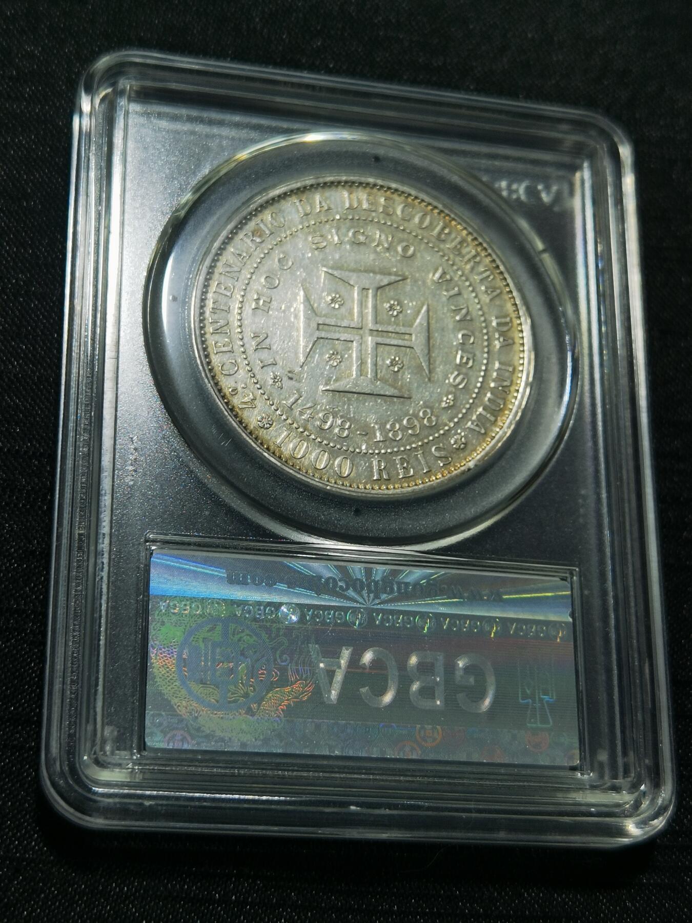 天下钱庄专场欢迎参拍 葡萄牙发现印度400周年1000瑞斯银币