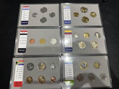 《外钞收藏家》第六百一十三期（ 精品场）（长期征集拍品、欢迎藏友们联系合作） - 巴拉圭、乌拉圭、伊拉克、哥伦比亚、南非、塞拉利昂硬币6套