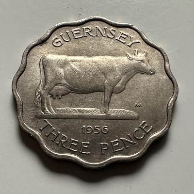🌹外币初藏🌹🐯2026年第22场  每周二四六晚8️⃣点 接代拍 - 根西岛1956年3便士 薄版 c