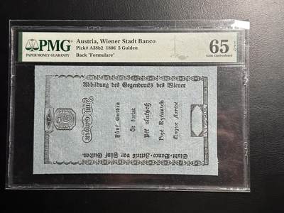 丙午马年开年第二场（大更新） - 奥地利1806年5盾。pmg65E！两百年多前的绝品纸币！极稀有！