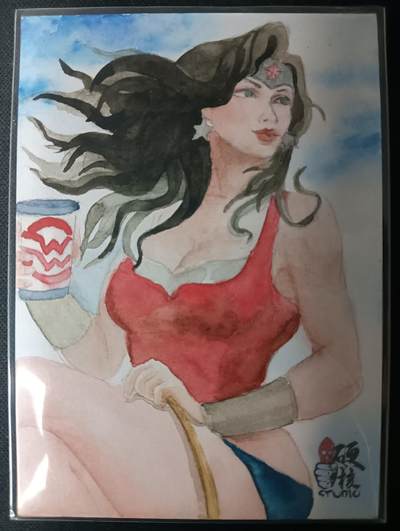 花开卡拍第61期（3月7号周六截拍，品控勿拍!!!拍品不寄存，运费5元（新疆需补运费差价或顺丰到付），自制卡难免瑕疵，可能存在轻微撞角爆边等出厂瑕疵，品控介意勿拍！） - 手绘卡 美女 1张