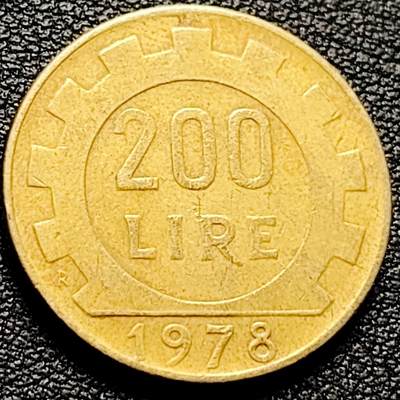 泉币菌-第201场- 新年快乐 新年第9场 本场拍品多 请提前出价（正月十五统一发货） - 意大利1978年 200里拉 丰收女神 齿轮 铝青铜币  24mm 