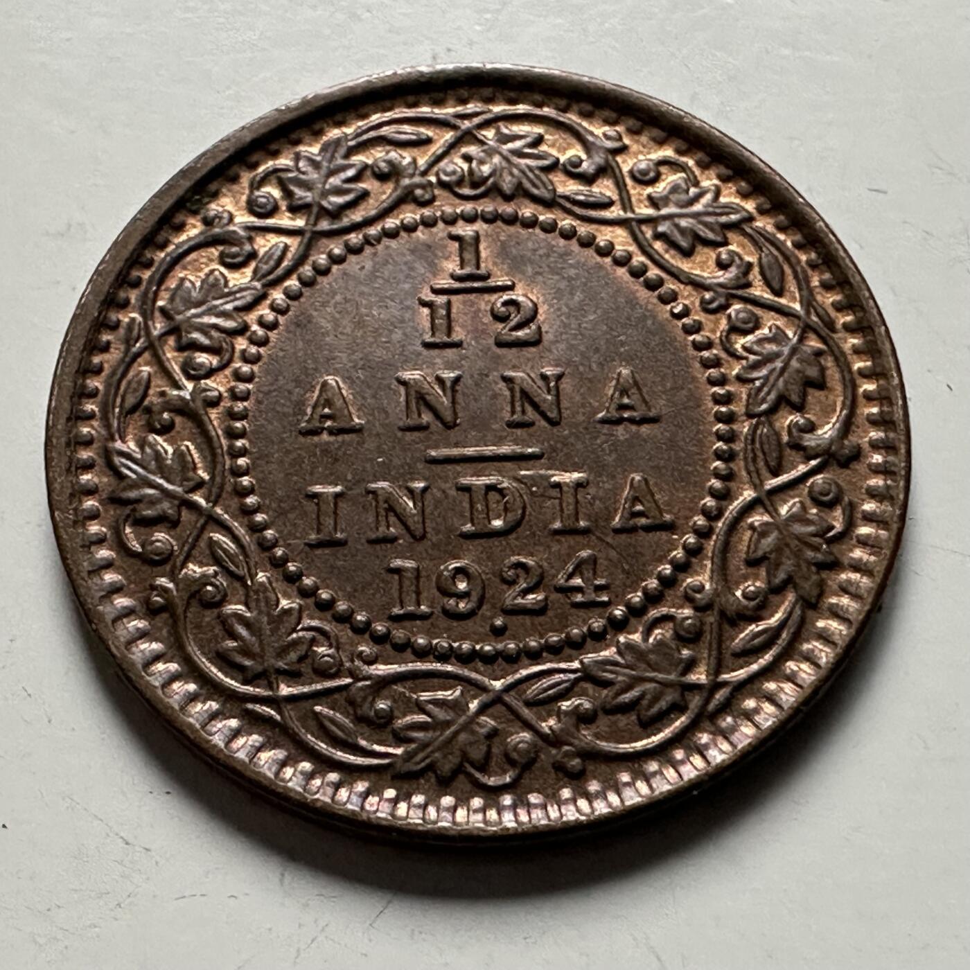 🌹外币初藏🌹🐯2026年第22场  每周二四六晚8️⃣点 接代拍 英属印度1924年1/12安娜