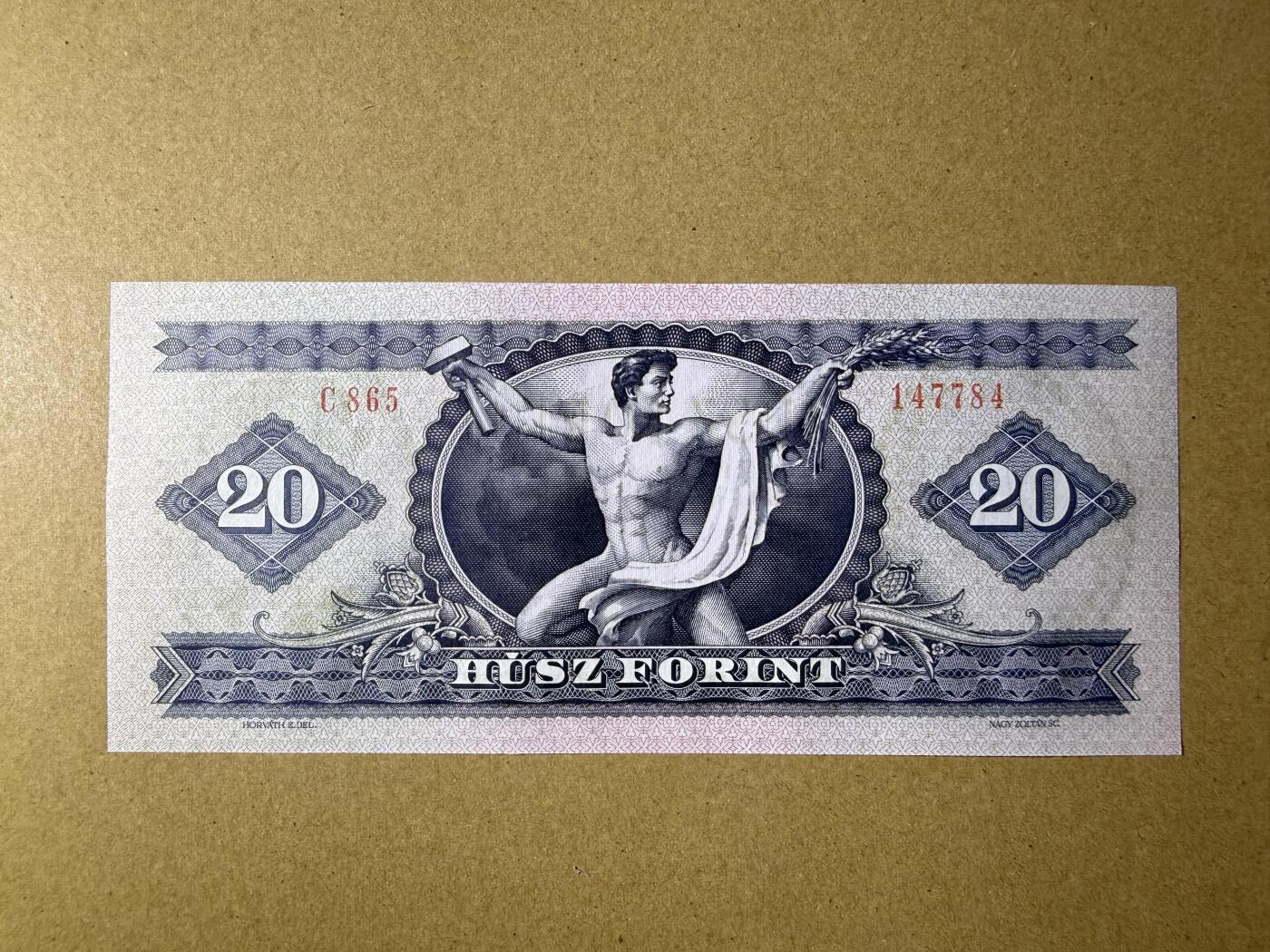 《艾美收藏》第234期-3.1周日外币精华场 匈牙利20福林 UNC 1975年 匈牙利起义军领袖多饶