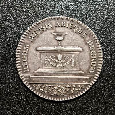 【德藏】世界币章拍卖第166期（拍品征集中~欢迎藏友联系） - 19世纪 法国巴黎葡萄酒商会代用币银章 直径约：29.6mm；重约：7.3g