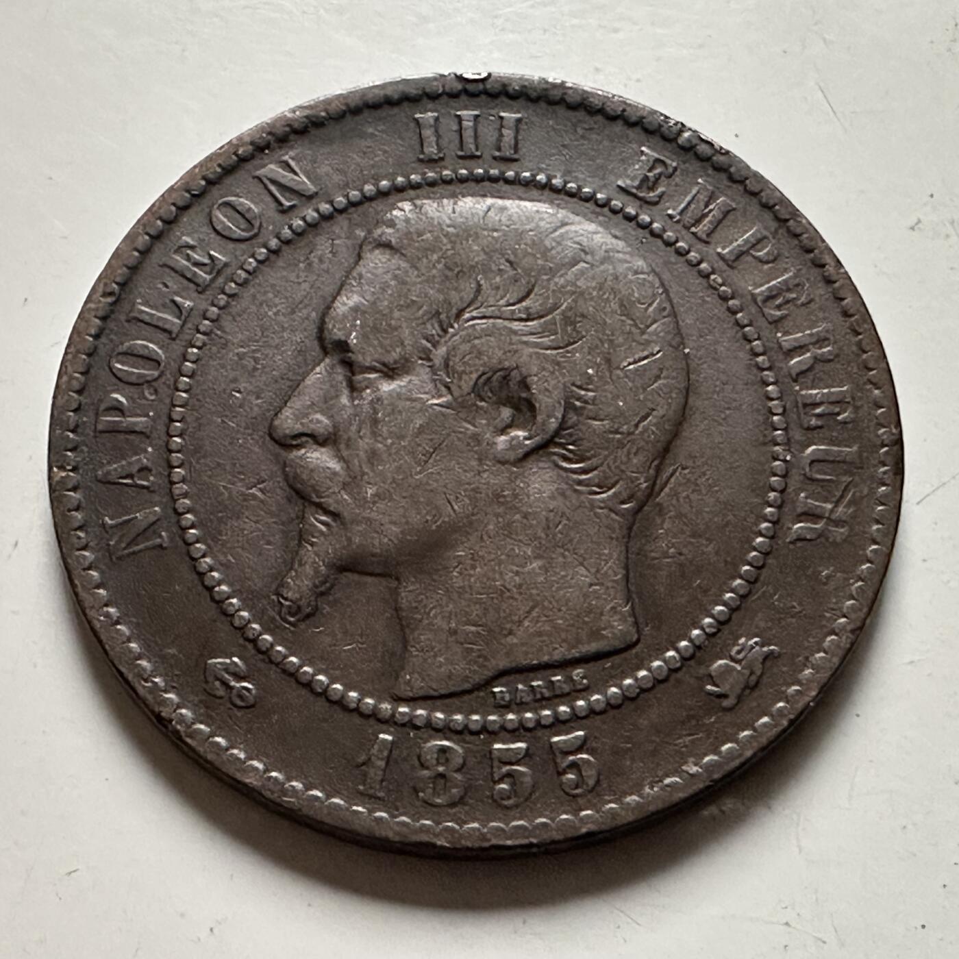 🌹外币初藏🌹🐯2026年第22场  每周二四六晚8️⃣点 接代拍 法国1855年10分铜币