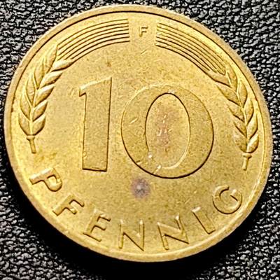 泉币菌-第202场-新年第10场 本场拍品多 请提前出价（正月十五统一发货） - 联邦德国1969年 10芬尼硬币 橡树麦穗  银行版 21.5mm