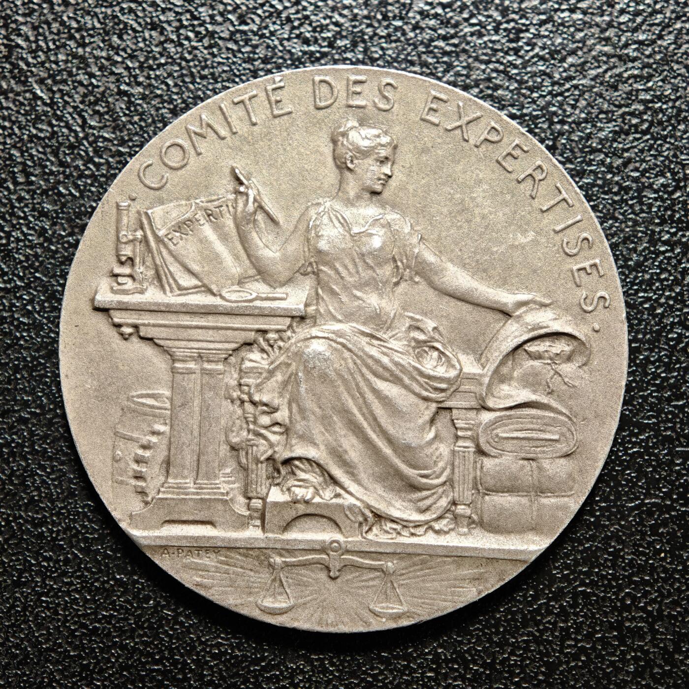 【德藏】世界币章拍卖第166期（拍品征集中~欢迎藏友联系） 1822年 法国商业和工业部专家会议纪念银章代用币 直径约：32.8mm；重约：14.8g