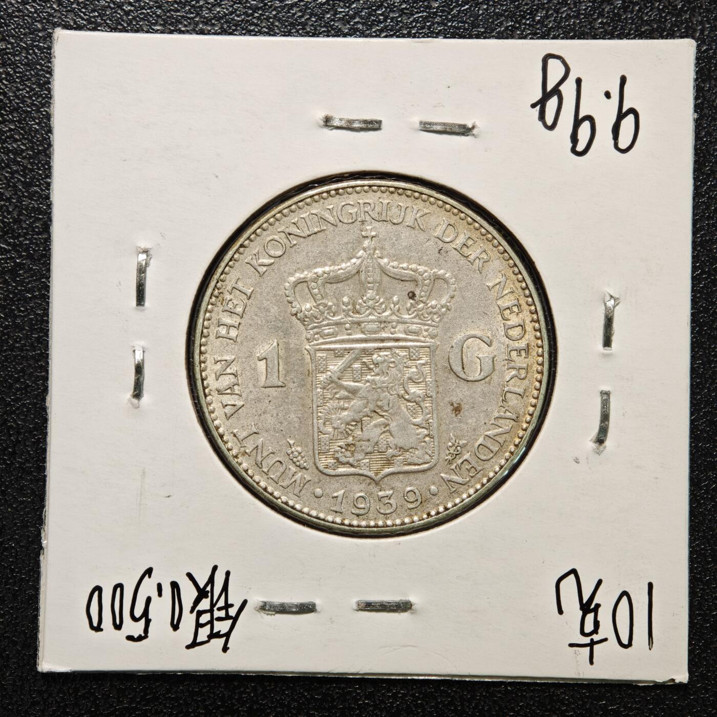 【德藏】世界币章拍卖第166期（拍品征集中~欢迎藏友联系） 老藏家集藏系列之- 3枚一组 1931、39、56年 荷兰1盾银币 入册20余年·附有当年购入价