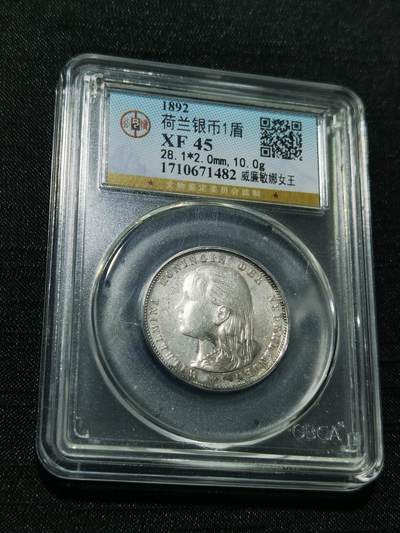 天下钱庄专场欢迎参拍 - 荷兰威廉敏娜萝莉头1盾银币