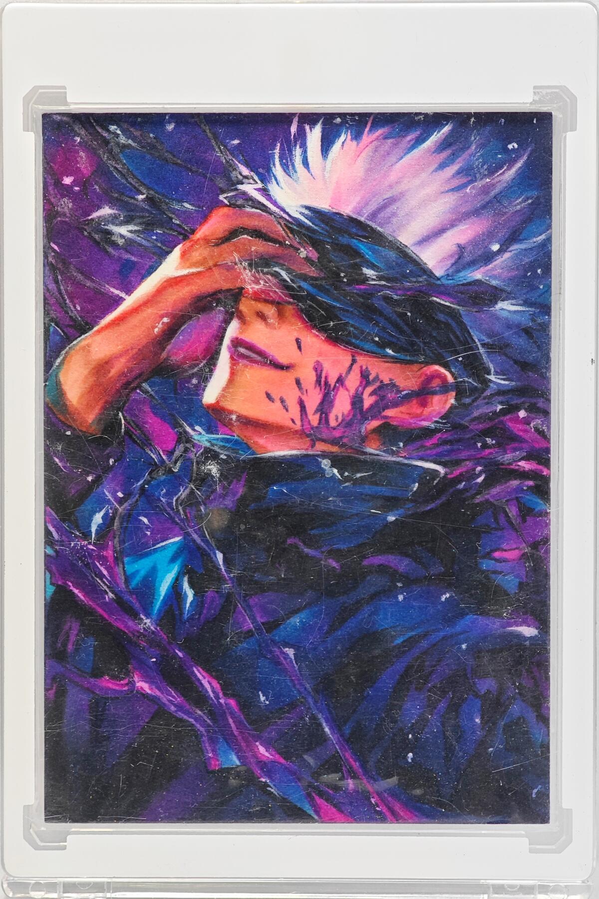 白泽拍卖卡牌手绘专场第33期（去岁千般皆如愿 今年万事定称心） 2025 三足鸟手绘卡 五条悟  YES 花生亲签 卡砖封装