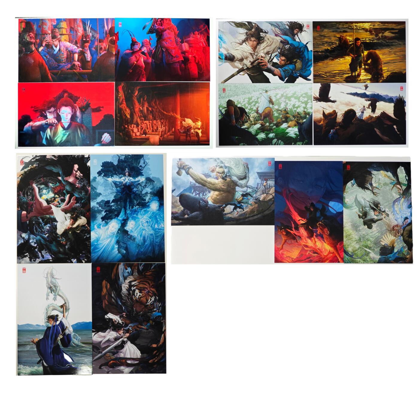 白泽拍卖卡牌手绘专场第33期（去岁千般皆如愿 今年万事定称心） 2025 徐子晖工艺明信片 狼藉 上仙朝 15张  徐子晖壳签