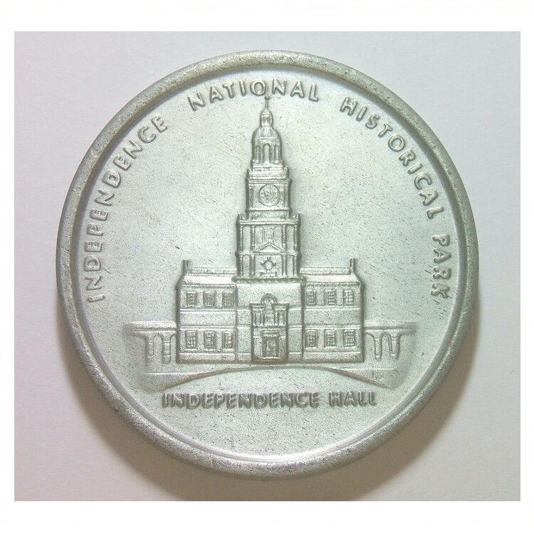 美国1900年前后 独立钟+独立厅尖塔高浮雕精制大合金章 50MM厚4MM