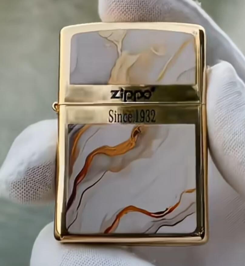 Zippo美国原装鎏金玉珀款打火机