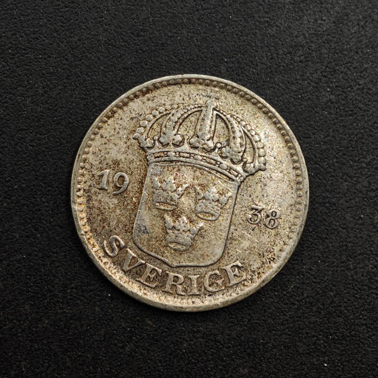 【淘币小摊】实时拍第八百七十一拍   散币银币场    每周一统一发货 瑞典1938年25欧尔银币