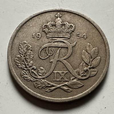 🌹外币初藏🌹🐯2026年第22场  每周二四六晚8️⃣点 接代拍 - 丹麦1954年25欧尔