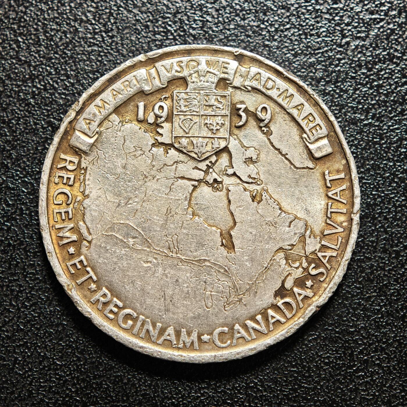 【德藏】世界币章拍卖第166期（拍品征集中~欢迎藏友联系） 1939年 加拿大乔治六世加冕纪念银章 直径约：32.5mm；重约：19.4g