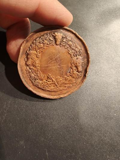 老王徽章第185期 - 法国农业协会单面大铜章    直径41mm    重量29g