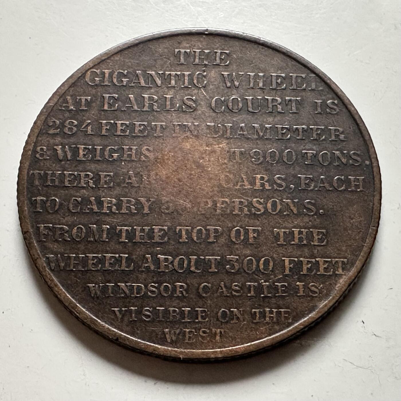 🌹外币初藏🌹🐯2026年第22场  每周二四六晚8️⃣点 接代拍 英国1897年伦敦伯爵宫摩天轮一便士代币 名誉品