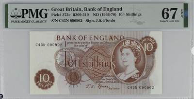 《艾美收藏》第234期-3.1周日外币精华场 - 英国10先令 PMG67E C序列