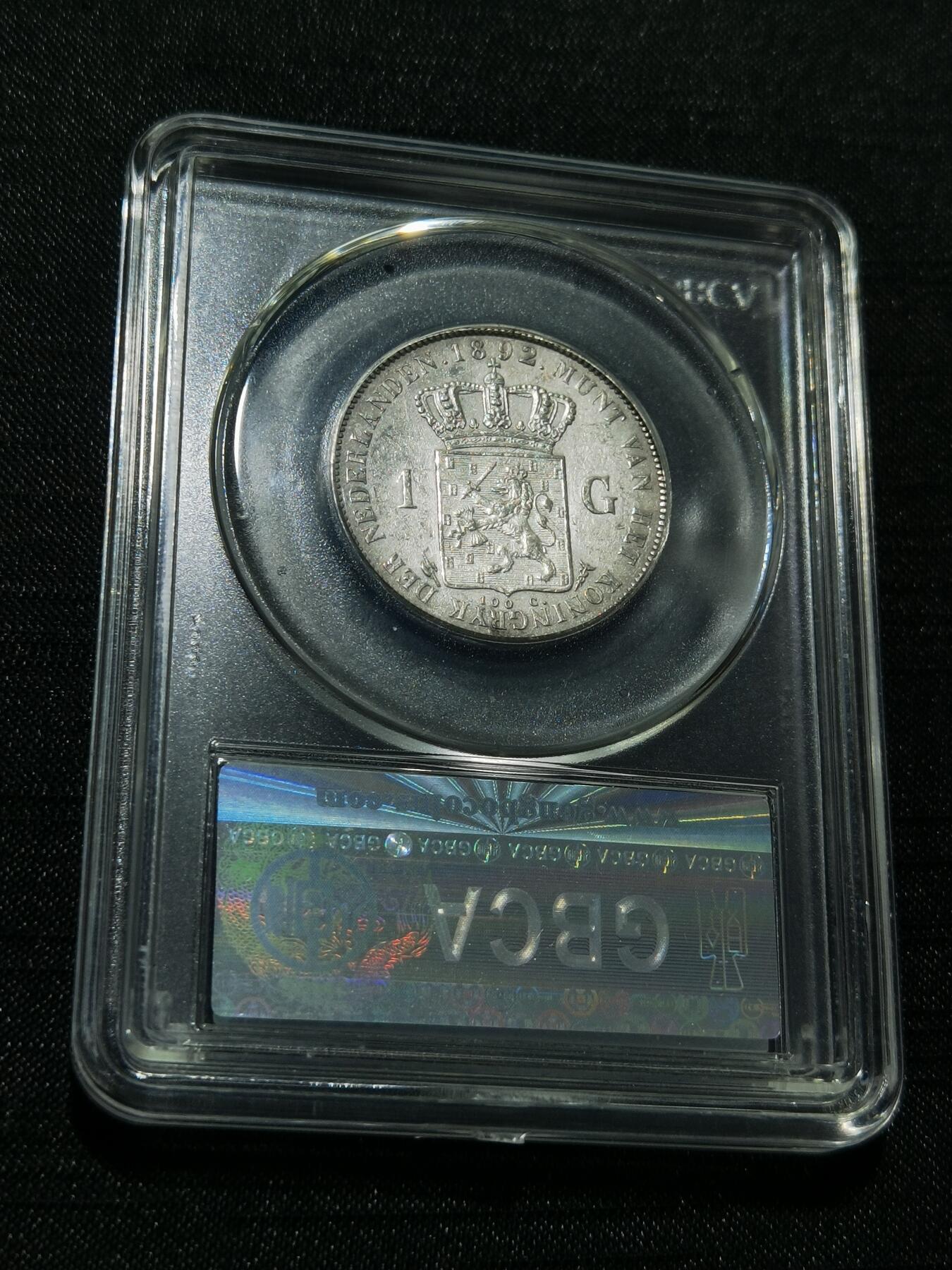 天下钱庄专场欢迎参拍 荷兰威廉敏娜萝莉头1盾银币