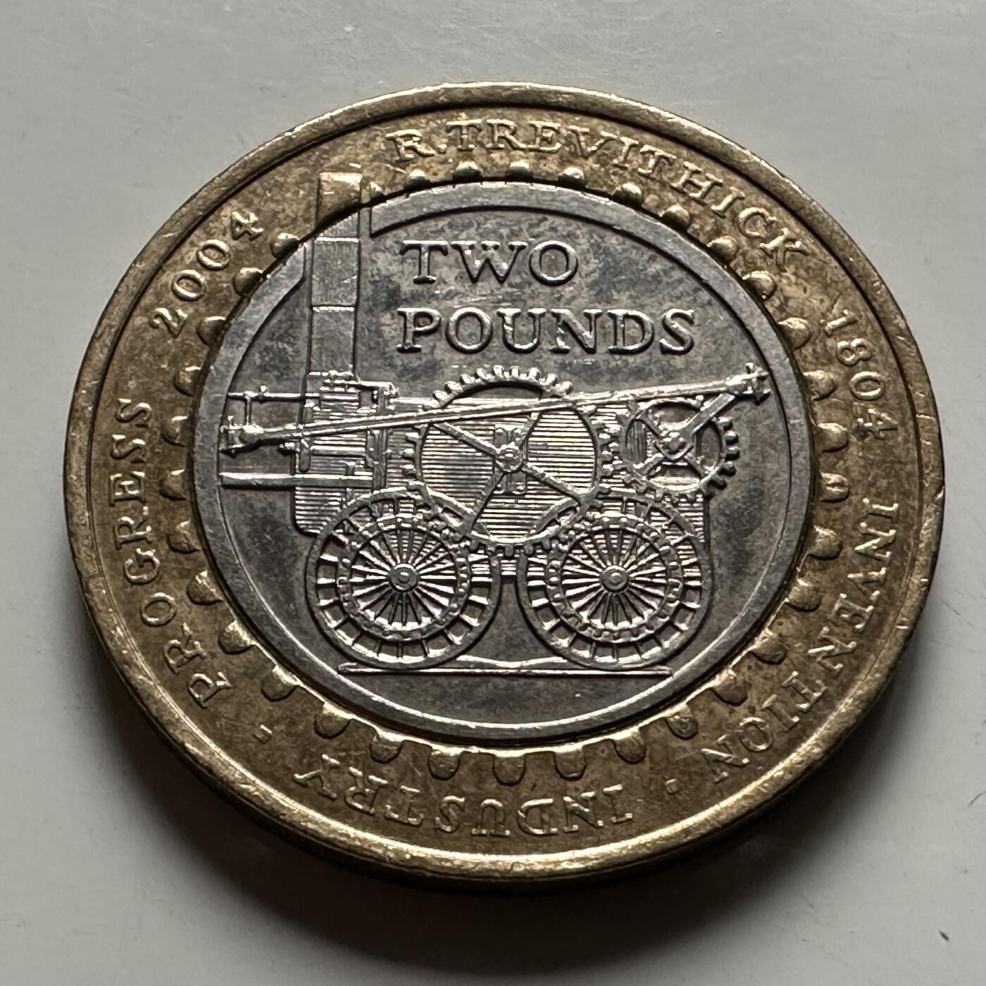 🌹外币初藏🌹🐯2026年第22场  每周二四六晚8️⃣点 接代拍 英国2004年特里维西克蒸汽机车200周年2英镑双色纪念币