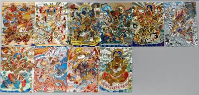 白泽拍卖卡牌手绘专场第33期（去岁千般皆如愿 今年万事定称心） - 2025 山衡一述 神缘造像 风调雨顺 10张  粗闪