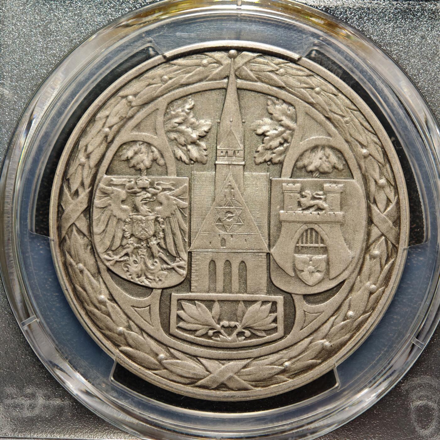 【德藏】世界币章拍卖第166期（拍品征集中~欢迎藏友联系） 1903年 德国汉诺威第14届德意志联邦射击节纪念银章 PCGS SP64 淡包浆类磨砂质感