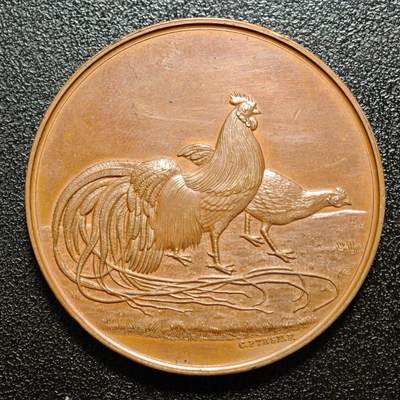 【德藏】世界币章拍卖第166期（拍品征集中~欢迎藏友联系） - 19世纪 德奥匈家禽养殖协会奖章纪念铜章 直径约：40.2mm；重约：29g
