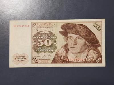 2月28号晚上8点 外国纸币自动截拍第32场 - 德国50马克原票美品