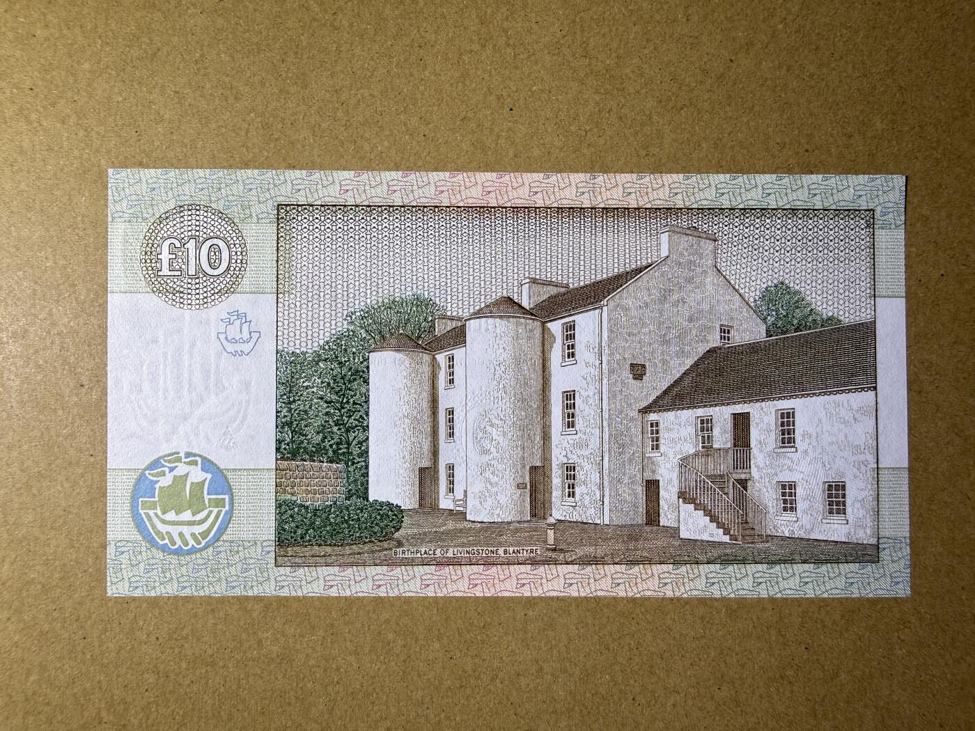 《艾美收藏》第234期-3.1周日外币精华场 苏格兰10镑 UNC 1993年 克莱斯戴尔银行 无4