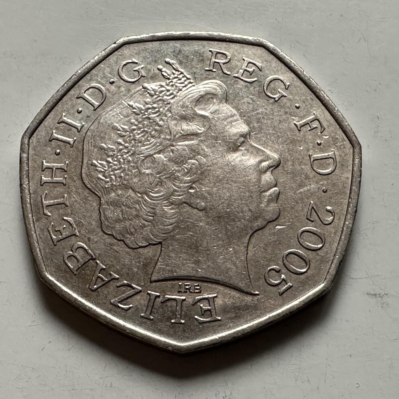 🌹外币初藏🌹🐯2026年第22场  每周二四六晚8️⃣点 接代拍 英国2005年约翰逊词典250周年50便士纪念币 c